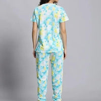 Women's Casual Tie Dye Print Night Suit