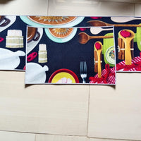 2 Pcs Kitchen Mat ( Random Color & Design)
