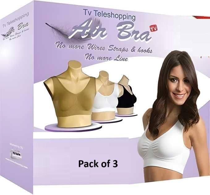 Women's Multicolor Air Bra Pack Of 3 Free Size
