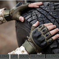 Non-Slip Half Finger Rubber Knuckle Motorcycle Gloves