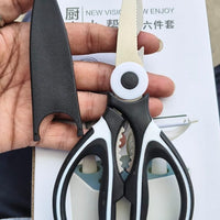 Multifunction Kitchen Scissors - Chicken Bone Meat Vegetable Cutter Nutcracker Bottle Openers Tools, 1 Pcs