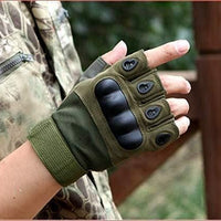 Non-Slip Half Finger Rubber Knuckle Motorcycle Gloves